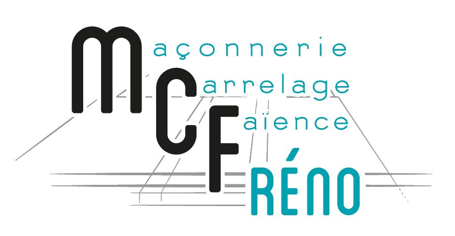 Logo MCF Réno, maçonnerie, carrelage, faïence (lettres sombres)