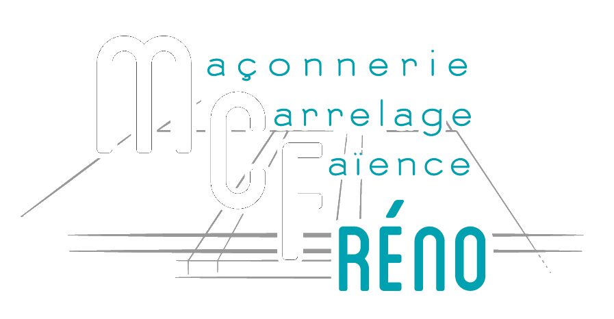 Logo MCF Réno, maçonnerie, carrelage, faïence (lettres blanches)